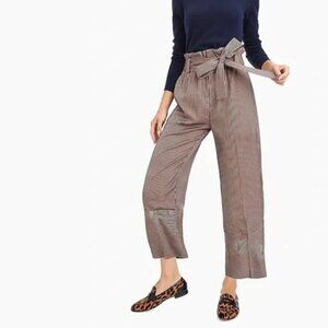 J. Crew Striped Paperbag Waist Wide-Leg Trousers - Black & Cream